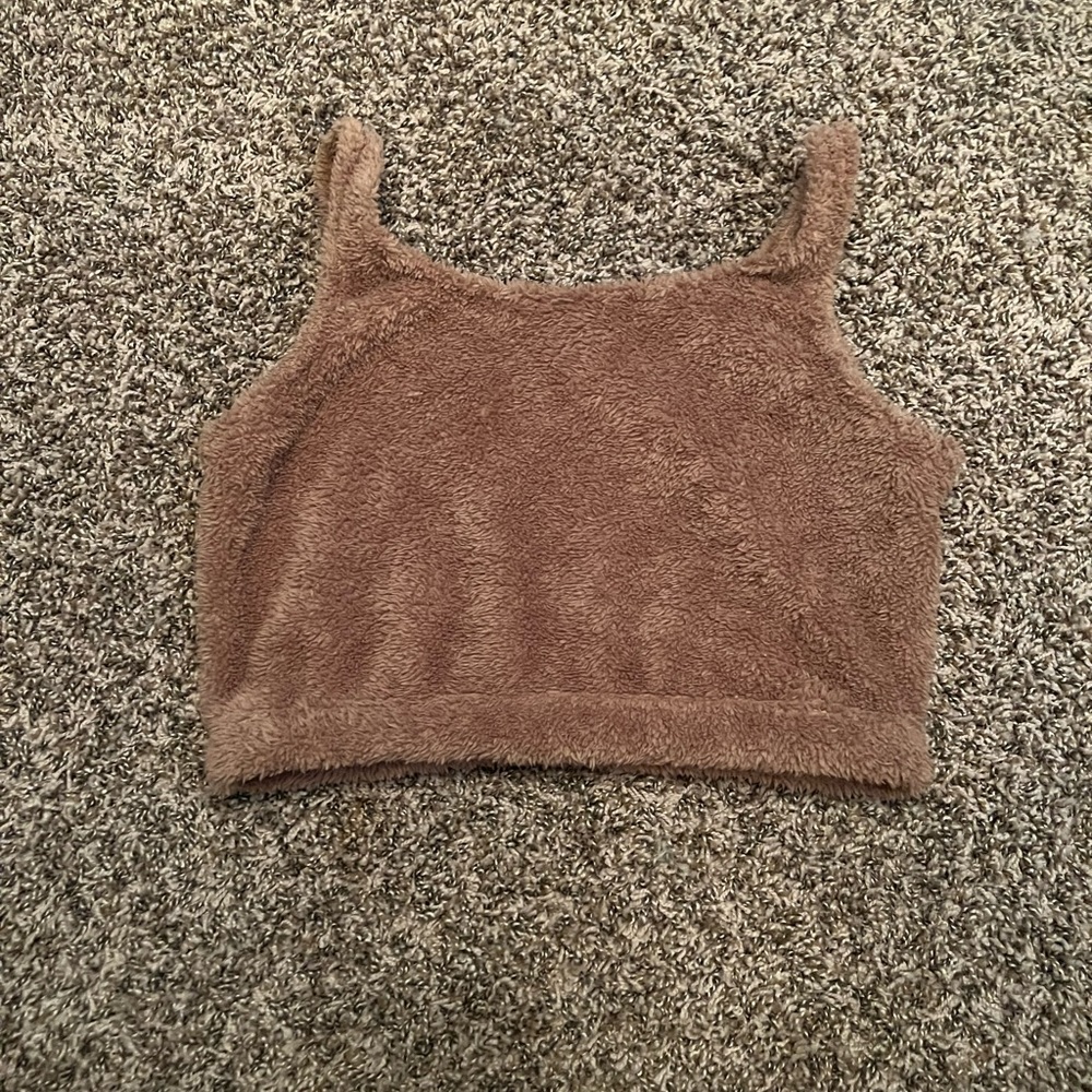 Furry crop tank top